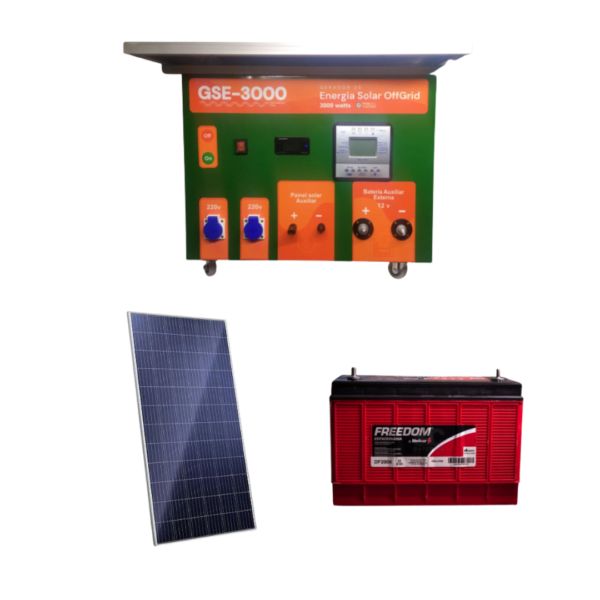 Gerador de Energia Solar Portátil 3000W - Onda Pura com Bateria