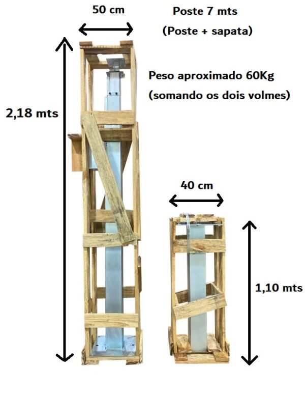 Poste de Ferro Galvanizado Telescópico Portátil - Imagem 5